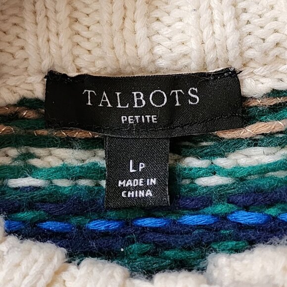 Talbots Chunky Metallic Knit Button Front Mockneck Cardigan - Picture 5 of 6